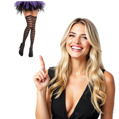 ponczochy czarne paski halloween amscan