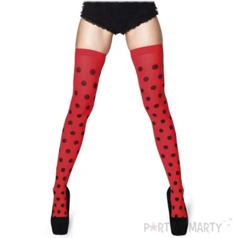 ponczochy party biedronka czerwone boland