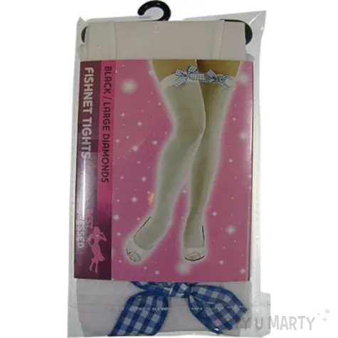 ponczochy party niebieskie kokardki biale boland rozm uniw