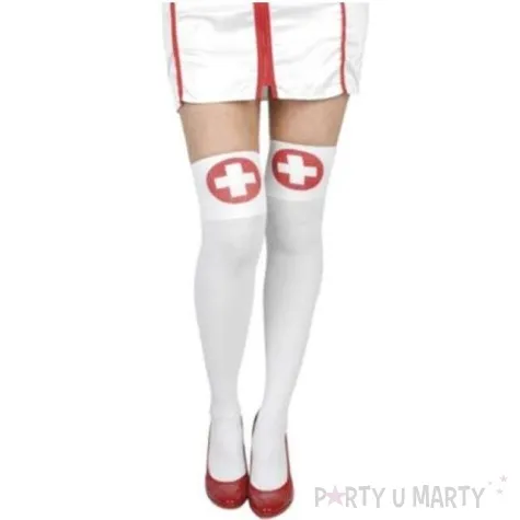 ponczochy party pielegniarka biale tropic