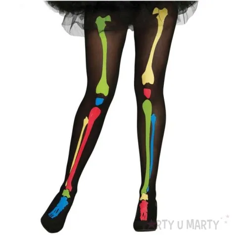 ponczochy party szkielet czarne guirca