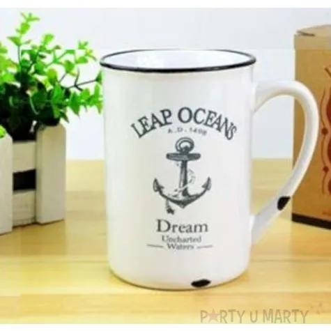 porcelanowy kubek retro ocean