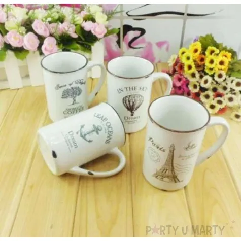 porcelanowy kubek retro ocean