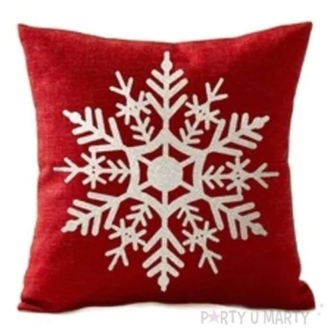 poszewka na poduszke swiateczna sniezynka kraszek rozm 36x36 cm