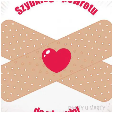 prezent dekoracja balon foliowy szybkiego powrotu do zdrowia bialy do szpitala 18 rnd