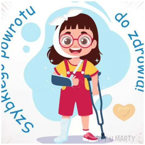 prezent dekoracja balon foliowy szybkiego powrotu do zdrowia dziewczynka do szpitala 18 rnd