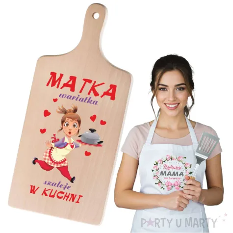 prezent deska drukowana dzien matki matka wariatka szaleje w kuchni