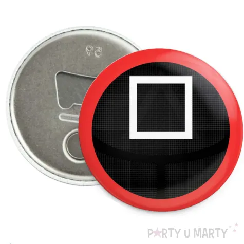 prezent dla fana squid game otwieracz do butelek kapsli maska straznika kwadrat magnes