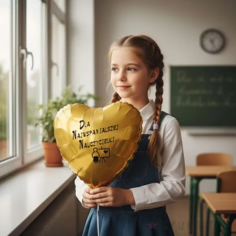 prezent dla nauczyciela na dzien edukacji balon foliowy serce dla najwspanialszej nauczycielki 1