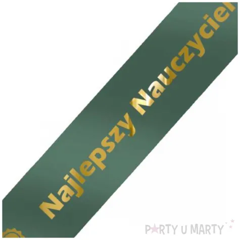 prezent dla nauczyciela na dzien edukacji zakonczenie roku szarfa najlepszy nauczyciel zielona