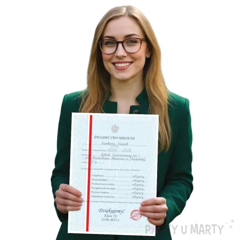 prezent dla nauczyciela na zakonczenie roku dzien edukacji swiadectwo szkolne dyplom a4