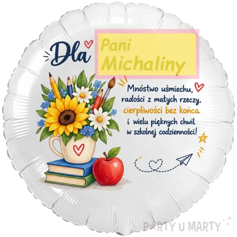 prezent dla nauczyciela wychowawcy na dzien edukacji narodowej balon foliowy z imieniem zyczenia