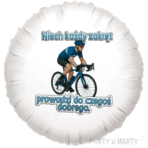 prezent dla rowerzysty balon foliowy niech kazdy zakret prowadzi do czegos dobrego rower szosowy