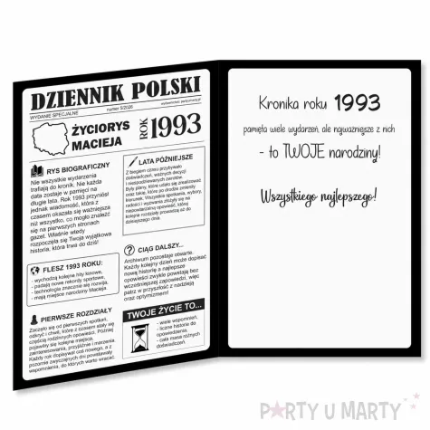 prezent na 18 30 40 50 60 dowolne urodziny kartka urodzinowa okolicznosciowa z imieniem b6