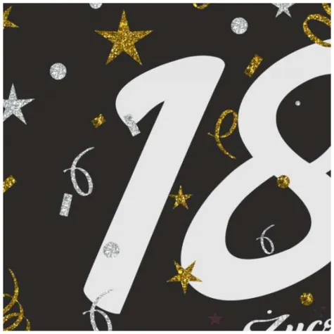 prezent na 18 urodziny kartka okolicznosciowa glamour czarna upominek pamiatka z koperta