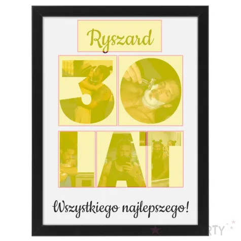 prezent na 30 urodziny z imieniem personalizowany dyplom w ramce wszystkiego najlepszego