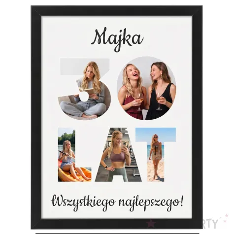 prezent na 30 urodziny z imieniem personalizowany dyplom w ramce wszystkiego najlepszego