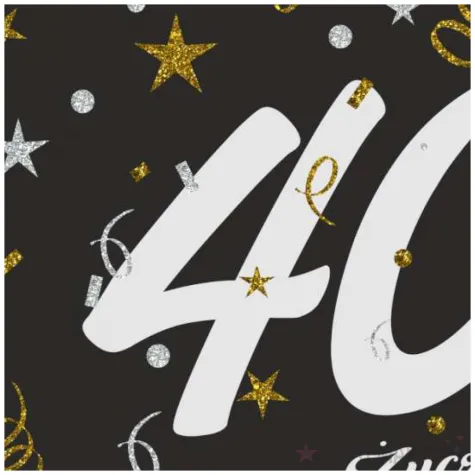 prezent na 40 urodziny kartka okolicznosciowa glamour czarna upominek pamiatka z koperta