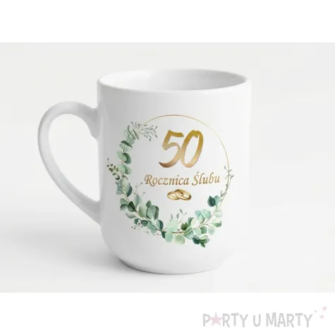 prezent na 50 rocznice slubu zlote gody zestaw upominkowy kubki i magnes obraczki jubileusz
