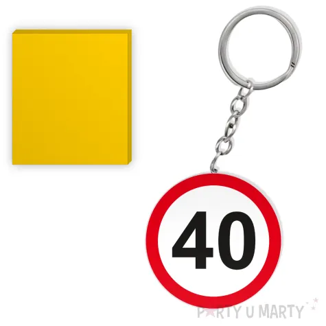 prezent na czterdzieste urodziny breloczek do kluczy z liczba 40 kolekcja traffic znak drogowy