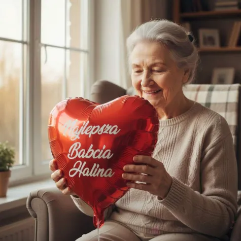 prezent na dzien babci balon foliowy z imieniem najlepsza babcia personalizowany dekoracja