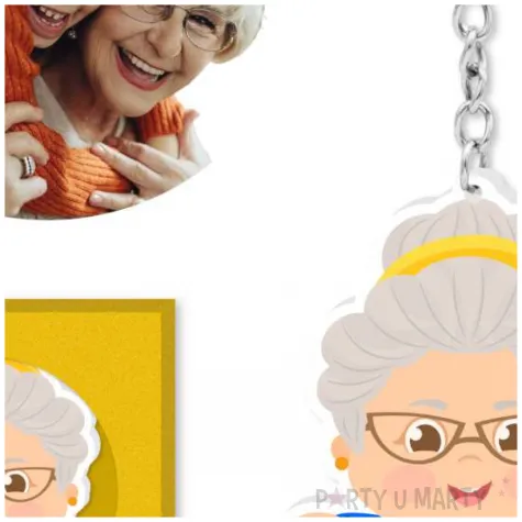 prezent na dzien babci brelok do kluczy super babcia 7 5 x 5 5 cm