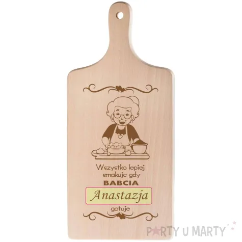 prezent na dzien babci deska do krojenia personalizowana wszystko lepiej smakuje gdy babcia gotuje