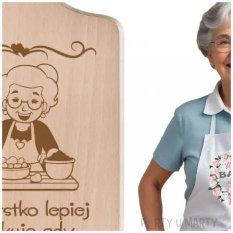 prezent na dzien babci deska do krojenia wszystko lepiej smakuje gdy babcia gotuje 11 5 x 26