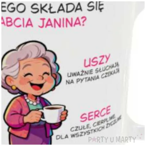 prezent na dzien babci urodziny kubek personalizowany z czego sklada sie babcia imie 330 ml