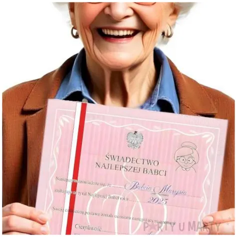prezent na dzien babci wiadectwo dyplom dla najlepszej babci a4