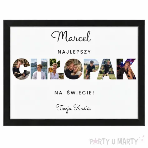 prezent na dzien chlopaka fotoramka z imieniem najlepszy chlopak personalizacja certyfikat a3