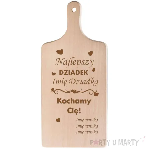 prezent na dzien dziadka deska do krojenia personalizowana z imieniem najlepszy dziadek kochamy ci