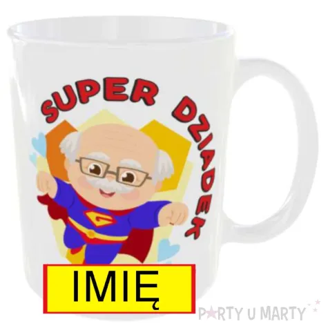 prezent na dzien dziadka urodziny kubek personalizowany super dziadek imie 330 ml