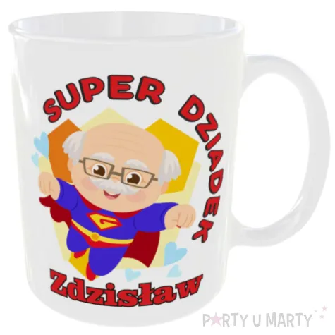 prezent na dzien dziadka urodziny kubek personalizowany super dziadek imie 330 ml