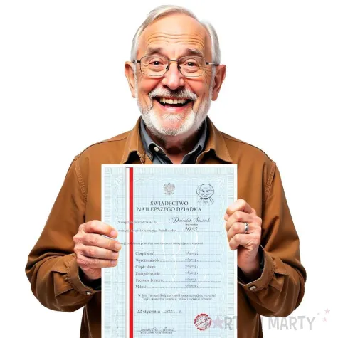 prezent na dzien dziadka urodziny swiadectwo dyplom najlepszego dziadka personalizowany a4