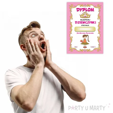 prezent na dzien kobiet 8 marca dyplom dla najlepszej dziewczynki do szkoly przedszkola a5
