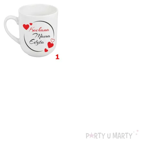 prezent na dzien matki 26 maja urodziny kuberk personalizowany wzory imiona bialy 290 ml