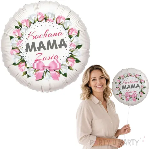 prezent na dzien matki balon foliowy z imieniem najlepsza mama personalziowany dekoracja