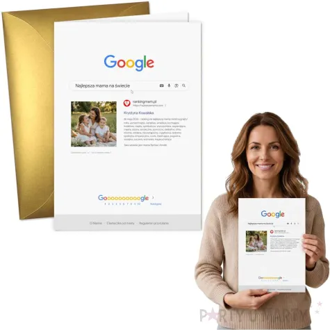 prezent na dzien matki urodziny mamy kartka okolicznosciowa z koperta imie google a4
