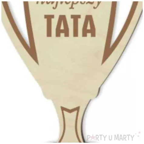 prezent na dzien ojca 23 czerwca drewniana figurka puchar najlepszy tata dekoracja