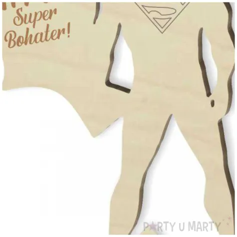 prezent na dzien ojca 23 czerwca drewniana figurka tata superbohater dekoracja 12 5 cm