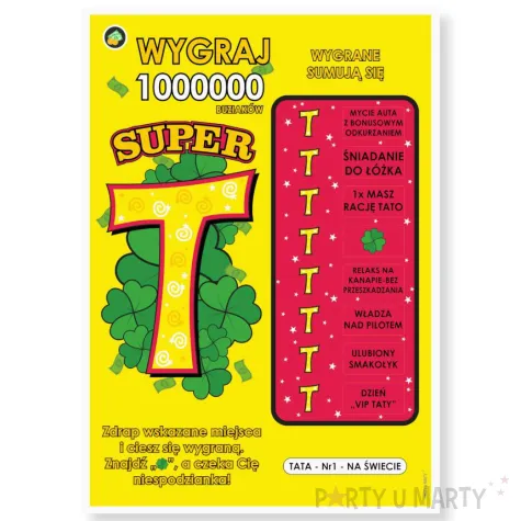 prezent na dzien ojca 23 czerwca urodziny duza zdrapka super tata upominek kartka