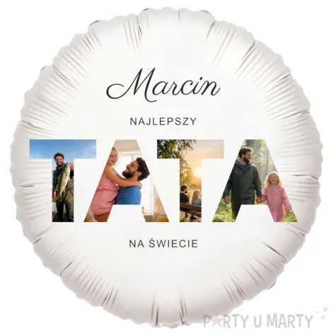 prezent na dzien ojca personalizwany balon foliowy najlepszy tata na swiecie 18 cali na hel