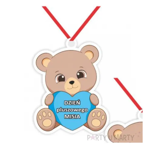 prezent na dzien pluszowego misia medal papierowy niedzwiadek do przedszkola 6x5 cm x5
