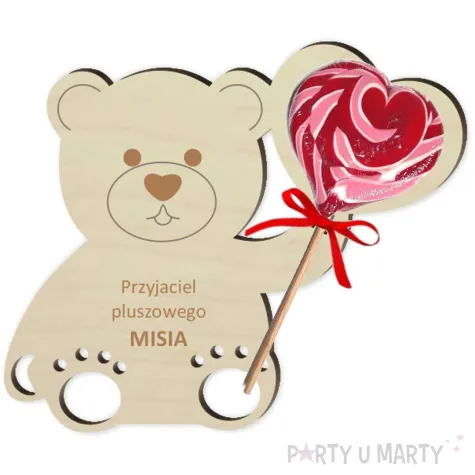 prezent na dzien pluszowego misia urodziny dekoracja na lizaka przyjaciel misia 15 5 cm