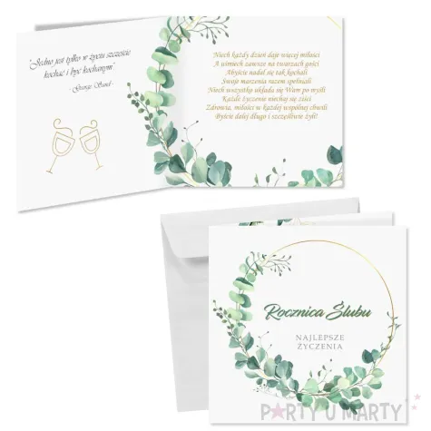 prezent na rocznice slubu jubileusz pamiatka kartka okolicznosciowa eukaliptus beauty 15 cm