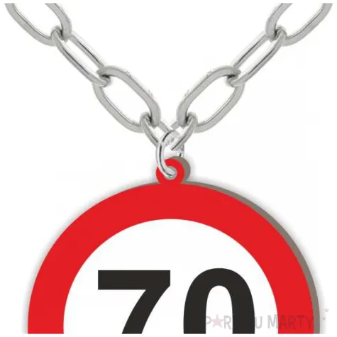 prezent na siedemdziesiate urodziny naszyjnik 70 znak drogowy traffic birthday