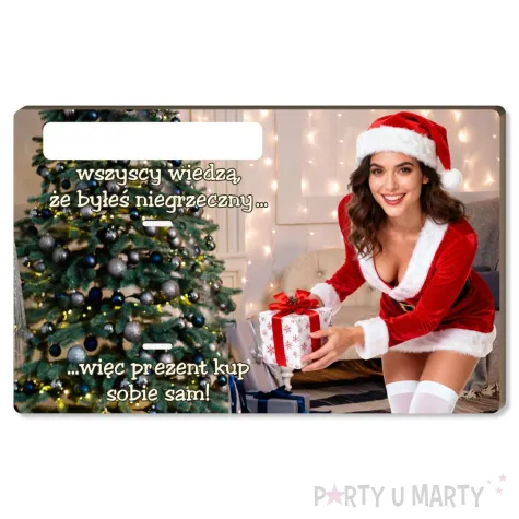 prezent na swieta boze narodzenie mikolajki karnet na banknot bon podarunkowy piekna mikolajka