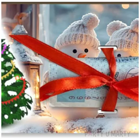 prezent na swieta boze narodzenie mikolajki karnet na banknot choinka balwanki