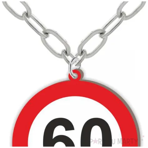 prezent na szescdziesiate urodziny naszyjnik 60 znak drogowy traffic birthday